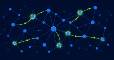 Network of shifting data nodes representing financial advisor movement across distribution channels, illustrating advisor movement distribution strategy.