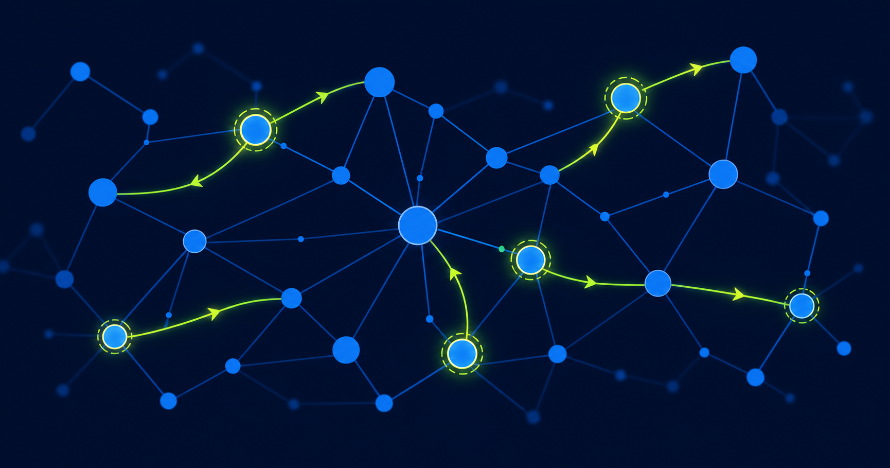 Network of shifting data nodes representing financial advisor movement across distribution channels, illustrating advisor movement distribution strategy.